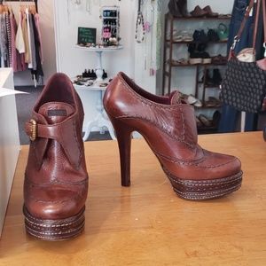 Prada brown leather bootie size 8 authentic